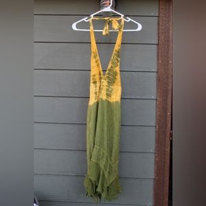 Tye Dye Ruffle Midi Dress